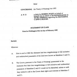 Wai 46_INQ_1.14_Te Runanganui o Te Ikawhenua Matahina C & C1 Claims