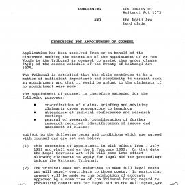 Wai 46_INQ_2.15_Directions For Appointment of Counsel RE Ngati Awa Claim 18 December 1991