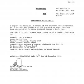 Wai 46_INQ_2.17_Memo of Tribunal RE A report on Pukehina 16 Dec 1992