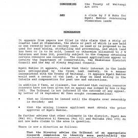Wai 46_INQ_2.24 (b)_Memo by Ngati Makino RE Otamarakau Lands 19 November 1993