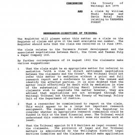 Wai 46_INQ_2.27_Memo - Directions of Tribunal 1994