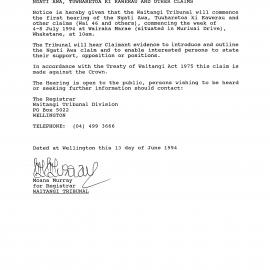 Wai 46_INQ_2.30_Inquirt under TOW Act 1975 RE Ngati Awa, Tuwharetoa and other claims 13 June 1994