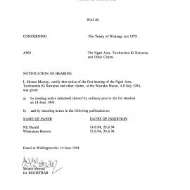 Wai 46_INQ_2.31_Notification of Hearing 14 June 1994