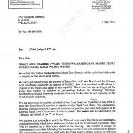 Wai 46_INQ_2.44_Ngati Awa Hearing, Tuhoe-Waikaremoana Maori Trust Board 1 July 1994
