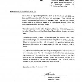 Wai 46_INQ_2.63_Memo to Counsel for Ngati Awa RE Ikawhenua Lands 23 Nov 1995