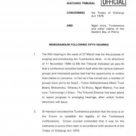 Wai 46_INQ_2.86_Memo Following 5th Hearing 1 May 1995