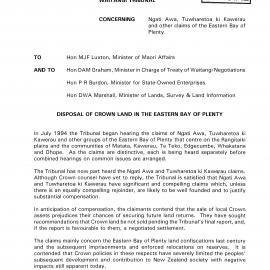 Wai 46_INQ_2.88_Letter RE Disposal of Crown Land in EBOP 5 May 1995