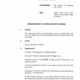 Wai 46_INQ_2.104_Memo Following Seventh Hearing 26 June 1995