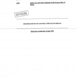 Wai 46_INQ_2.106_Memo of Counsel Ngati Pikiao 7 July 1994