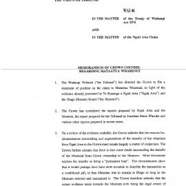 Wai 46_INQ_2.108_Memo of Crown Counsel RE Mataatua Wharenui 7 July 1995