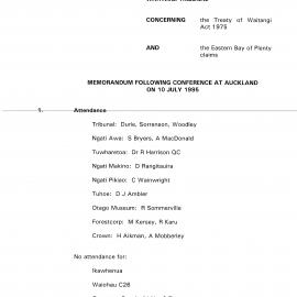 Wai 46_INQ_2.111_Memo Following Conference @ Auckland 10 July 1995