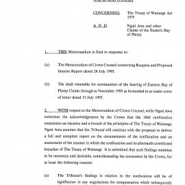 Wai 46_INQ_2.120_Memo response to memo of Crown Counsel RE Raupatu and P Interim Report 11 Aug 1995