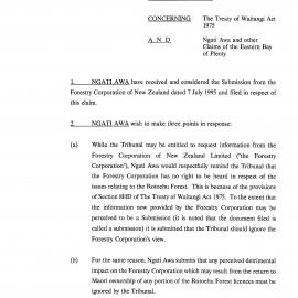 Wai 46_INQ_2.122_Ngati Awa received, considered and respond to submission from Forestry Corporation NZ 7 July 1995
