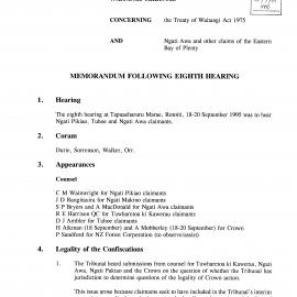 Wai 46_INQ_2.129_Memo Following Eighth Hearing