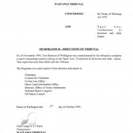 Wai 46_INQ_2.133_Memo Directions of Tribunal - Send copies of this direction
