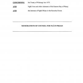 Wai 46_INQ_2.138_Memo of Counsel for Ngati Pikiao - Rotoehu Forest