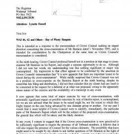 Wai 46_INQ_2.143_Letter RE Response to Crown Counsel seeking urgent cross-examination of Mr Bennion