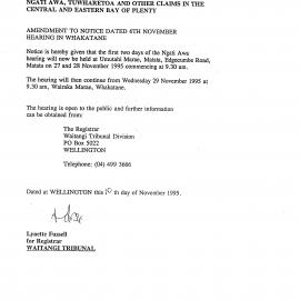 Wai 46_INQ_2.147 (a)_Hearing RE Ngati Awa, Tuwharetoa & others @ Umutahi Marae 1995