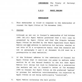 Wai 46_INQ_2.152_Memo Ngati Makino request Mediation in Maori Context