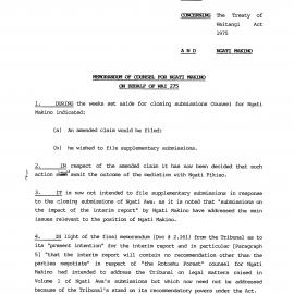 Wai 46_INQ_2.164_Memo of Counsel for Ngati Makino on behalf of WAI 275