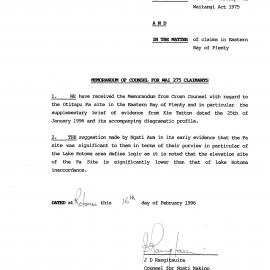 Wai 46_INQ_2.168_Memorandum of Counsel for WAI 275