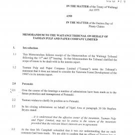Wai 46_INQ_2.173_Memo to the Waitangi Tribunal on behalf of Tasman Pulp and paper company limited