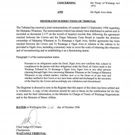 Wai 46_INQ_2.178_Memo Otago Museum Trust Board transfers absolute ownership of Mataatua Wharenui to TRONA