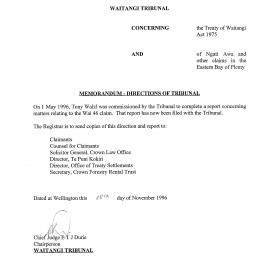 Wai 46_INQ_2.179_Memo Directions of Tribunal Ngati Awa and other claims in the EBOP