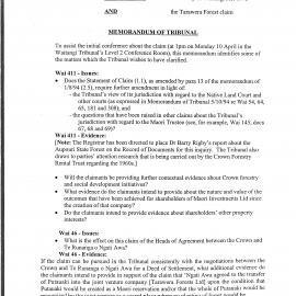 Wai 46_INQ_2.188_Memo of Tribunal Wai 411 & Wai 46 and The Tarawera Forest Claim
