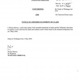 Wai 46_INQ_2.196 (a)_Notice of Amended Statement of Claim Tarawera Forest Claim delivered by hand