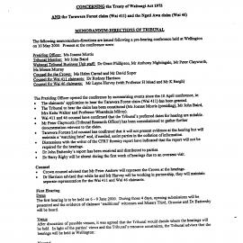 Wai 46_INQ_2.198_Memo Directions of Tribunal Tarawera Forest Claim (Wai 411) & The NA claim (Wai 66)