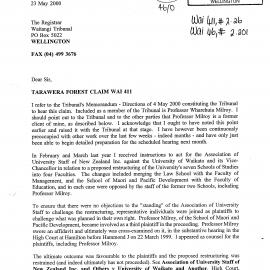 Wai 46_INQ_2.201_Letter from R E Harrison RE Wai 411 Tarawera Forest Claim