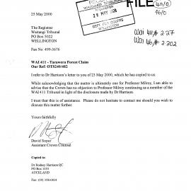 Wai 46_INQ_2.202_Letter Re WAI 411 - Tarawera Forest Claim