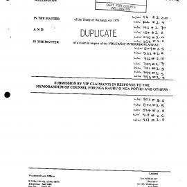 Wai 46_INQ_2.210_Submission (Duplicate) in response to memo of counsel for Nga Rauru o Nga Potiki & others