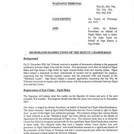 Wai 46_INQ_2.214_Memo by Ngati Haka RE Directions of The Deputy Chairperson