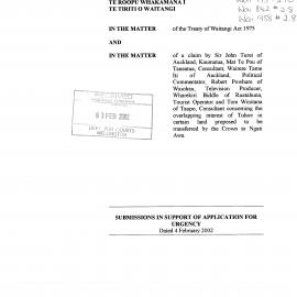 Wai 46_INQ_2.215_Submissions in support of application for urgency - Nga Rauru
