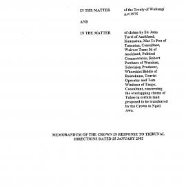Wai 46_INQ_2.216_Memo of The Crown Response to The Tribunal Directions 25 January 2002