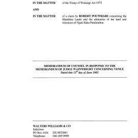 Wai 46_INQ_2.222_Memo RE Matahina Lands and alienation of land N H Patuheuheu
