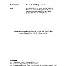 Wai 46_INQ_2.223_Memo and directions J.C.M Wainwright - various int matters