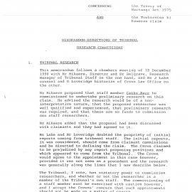 Wai 46_INQ_3.2_Memo - Directions of Tribunal RE Research Commissions 10 Dec 1990