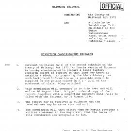 Wai 46_INQ_3.7_Direction - Commissiong Research - Harris Martin - Matahina F Block 18 July 1994