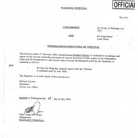 Wai 46_INQ_3.8_Memo - Directions of Tribunal RE Otamarakau Land Claim 28 July 1994