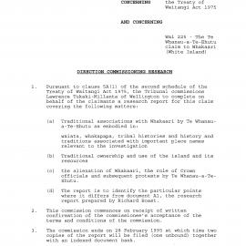 Wai 46_INQ_3.13_Direction Commissioning Reserch RE Wai 225, The Te Whanau-a-Te-Ehutu Claim to Whakaari (White Island)