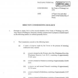 Wai 46_INQ_3.20_Direction Commissioning Research Ngati Awa and other Claims 4 May 1996