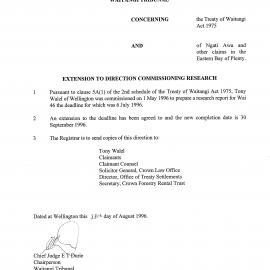 Wai 46_INQ_3.21_Extension to Direction Commissioning Research RE Ngati Awa and other claims EBOP 28 Aug 1996