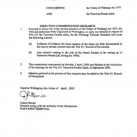 Wai 46_INQ_3.23_Direction Commissioning Research - Tarawera Forest Claim - 14 April 200