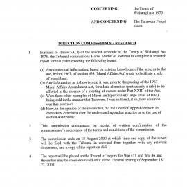 Wai 46_INQ_3.24_Direction Commissioning Research - The Tarawera Forest Claims - 10 Aug 2000