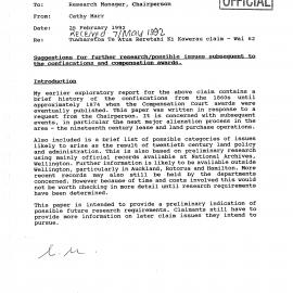 Wai 46_INQ_A002A_Memo RE Tuwharetoa Te Atua Reretahi Ki Kawerau Claim 25 February 1992