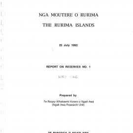Wai 46_INQ_A003_Report Nga Moutere o Rurima - The Rurima Islands 25 July 1992