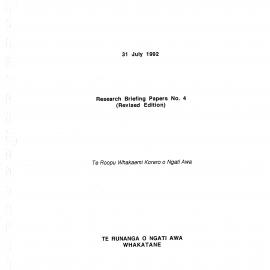 Wai 46_INQ_A006_Research Briefing Papers N.4 - Te Putere Maori Reserve - 31 July 1992